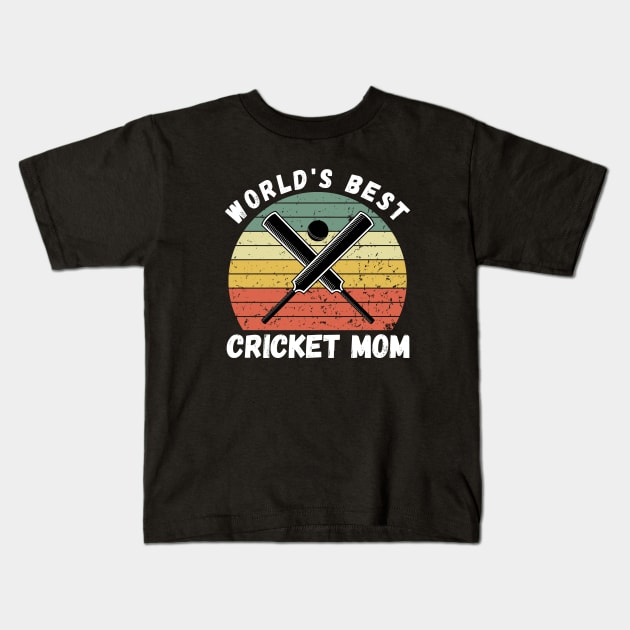 World's Best Cricket Mom Kids T-Shirt by footballomatic